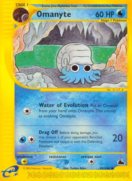Omanyte, Pokémon card SK 41 — Skyridge set