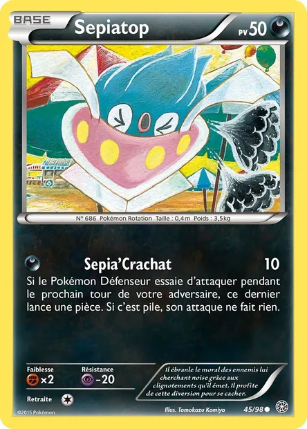 Sepiatop, carte Pokémon AOR 45 — extension Origines Antiques