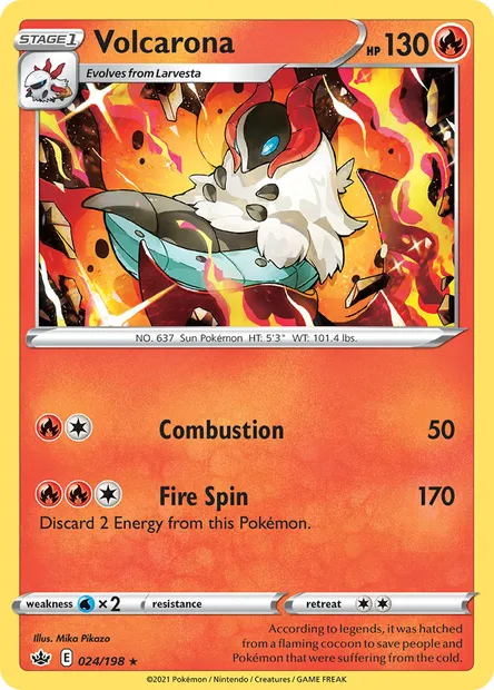 Volcarona, Pokémon card CRE 24 — Chilling Reign set