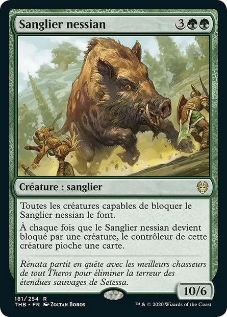 Sanglier nessian, carte Magic THB 181 — extension Theros Beyond Death