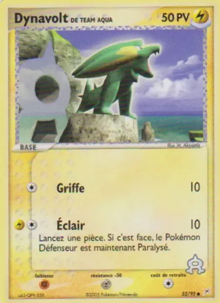 Dynavolt de Team Aqua, carte Pokémon MA 52 — extension EX Team Magma vs Team Aqua
