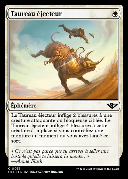 Taureau éjecteur, carte Magic OTJ 31 — extension Outlaws of Thunder Junction