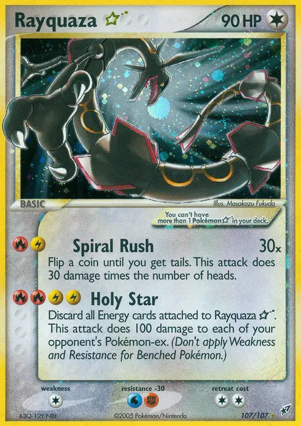 Rayquaza ☆, Pokémon card DX 107 — Deoxys set