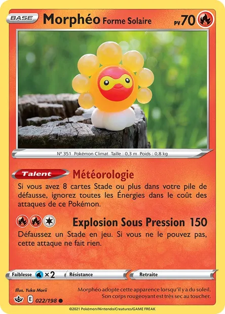 Morphéo Forme Solaire, carte Pokémon CRE 22 — extension Règne de Glace