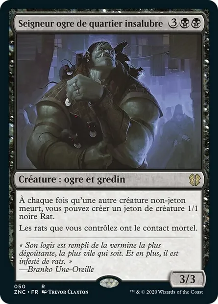 Seigneur ogre de quartier insalubre, carte Magic ZNC 50 — extension Zendikar Rising Commander