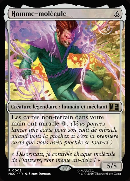 Homme-molécule, carte Magic MSC 9 — extension Marvel Super Heroes Commander