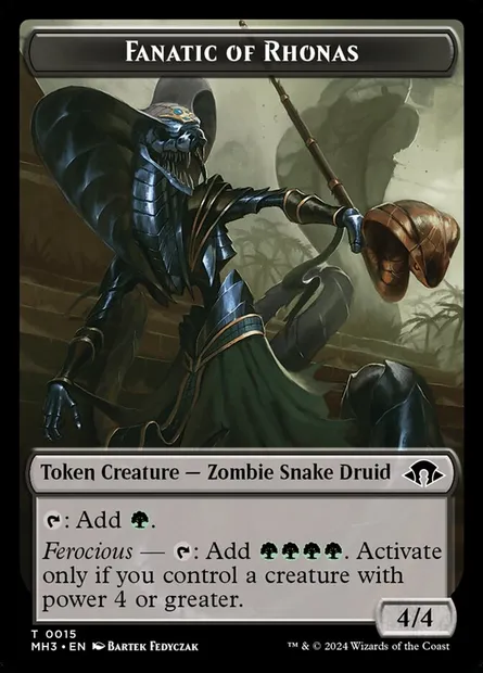 Fanatique de Rhonas, carte Magic TMH3 15 — extension Modern Horizons 3 Tokens
