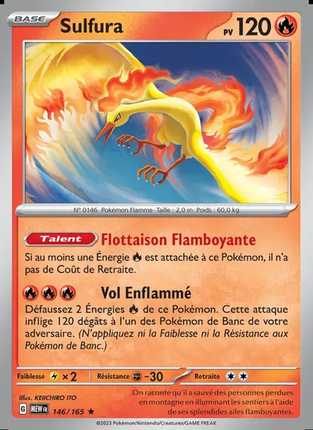 Sulfura, carte Pokémon MEW 146 — extension 151
