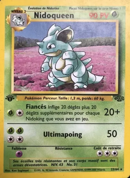 Nidoqueen, carte Pokémon JU 23 — extension Jungle