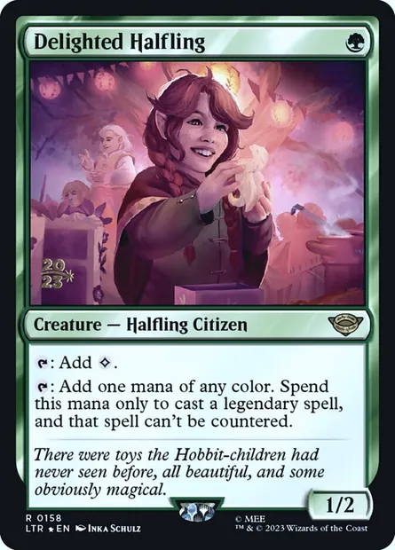 Delighted Halfling, Magic card PLTR 158s — Tales of Middle-earth Promos set