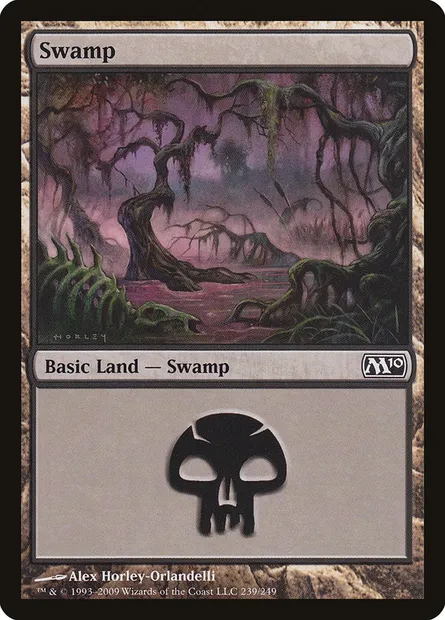 Swamp, Magic card M10 239 — Magic 2010 set