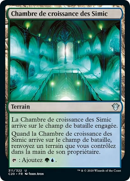 Chambre de croissance des Simic, carte Magic C20 311 — extension Commander 2020