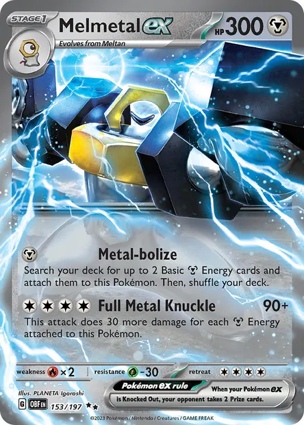 Melmetal ex, Pokémon card OBF 153 — Obsidian Flames set