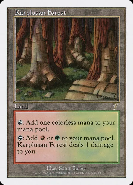 Karplusan Forest, Magic card 7ED 336 — Seventh Edition set