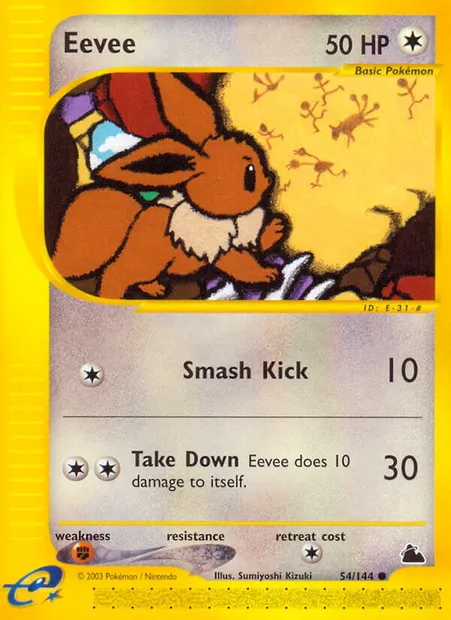 Évoli, carte Pokémon SK 54 — extension Skyridge