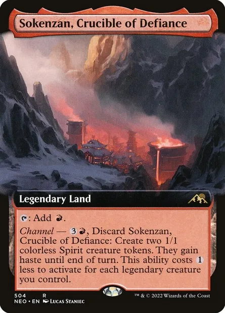Sokenzan, Crucible of Defiance, Magic card NEO 504 — Kamigawa: Neon Dynasty set