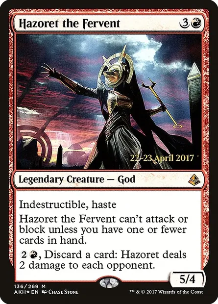 Hazoret la Fervente, carte Magic PAKH 136s — extension Amonkhet Promos