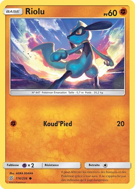 Riolu, carte Pokémon UNM 116 — extension Harmonie des Esprits