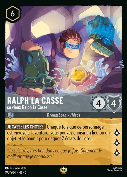 Ralph la Casse - ce vieux Ralph La Casse, carte Disney Lorcana CH6-190 — extension La Mer Azurite