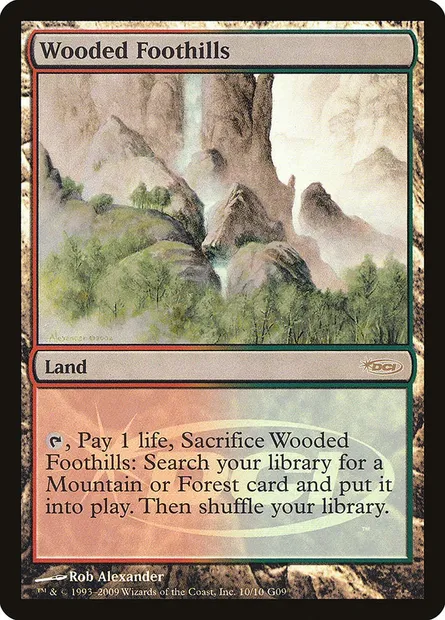 Wooded Foothills, Magic card G09 10 — Judge Gift Cards 2009 set