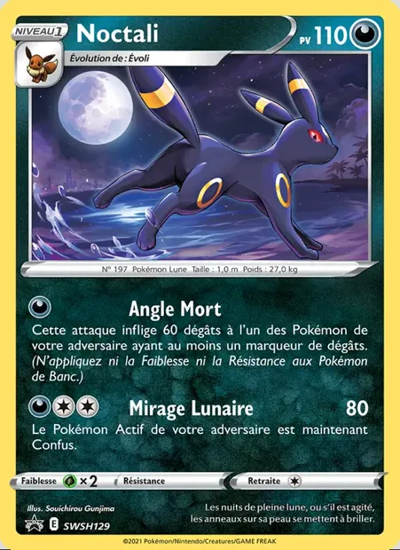 Noctali, carte Pokémon SWSH 129 — extension Promo SWSH