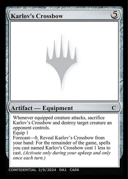 Karlov's Crossbow, carte Magic UNK CA06a — extension Unknown Event