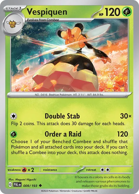 Vespiquen, Pokémon card PAL 009 — Paldea Evolved set