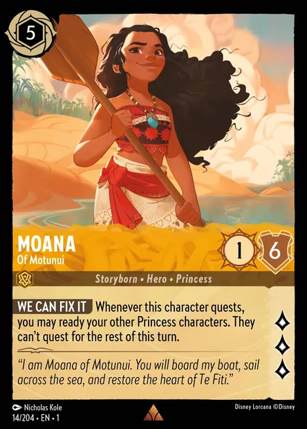 Moana - Of Motunui, Disney Lorcana card CH1-014 — The First Chapter set