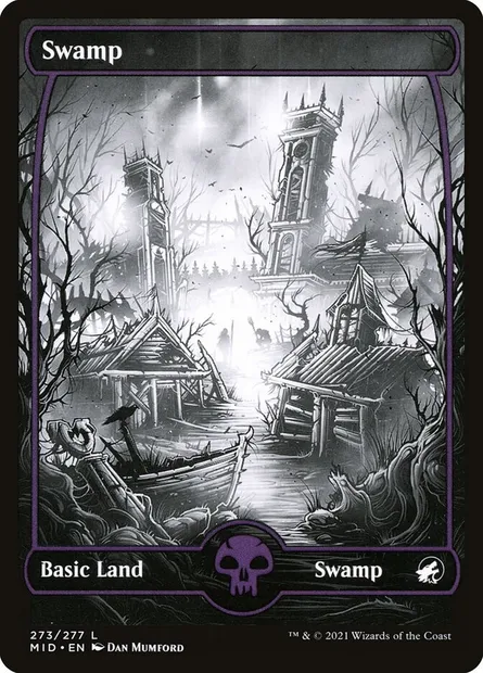 Marais, carte Magic MID 273 — extension Innistrad : chasse de minuit