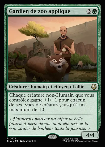 Gardien de zoo appliqué, carte Magic TLA 171 — extension Avatar: The Last Airbender