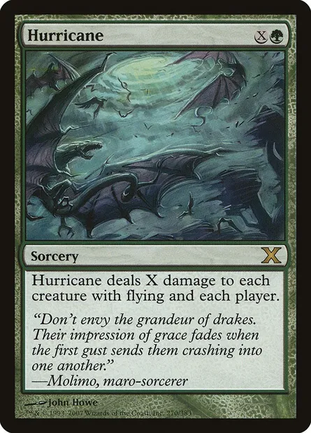 Hurricane, Magic card 10E 270 — Tenth Edition set
