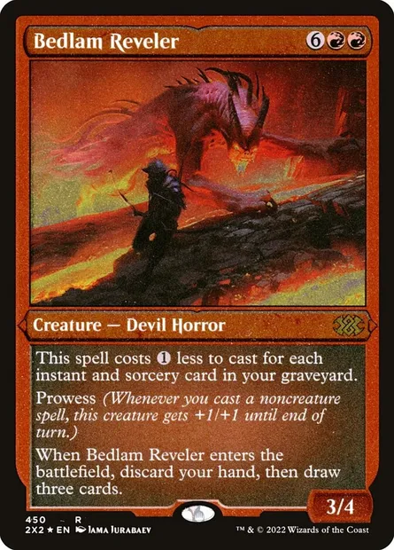 Bedlam Reveler, Magic card 2X2 450 — Double Masters 2022 set