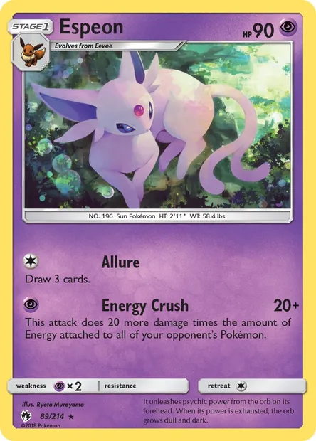 Espeon, Pokémon card LOT 89 — Lost Thunder set