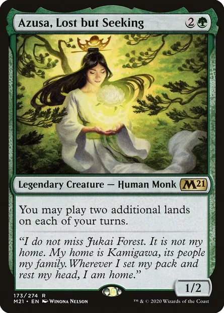 Azusa, Lost but Seeking, Magic card M21 173 — Core Set 2021 set