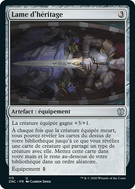 Lame d'héritage, carte Magic ZNC 113 — extension Zendikar Rising Commander