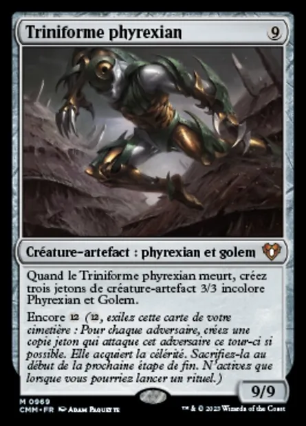 Triniforme phyrexian, carte Magic CMM 969 — extension Commander Masters