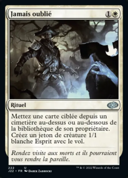 Jamais oublié, carte Magic J22 222 — extension Jumpstart 2022