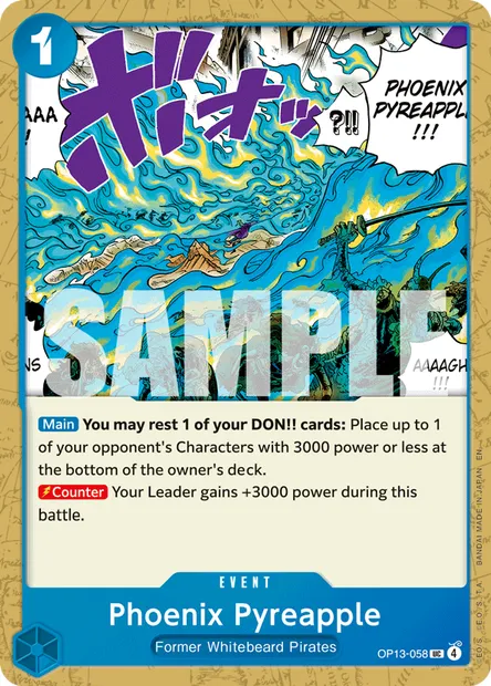 Phoenix Pyreapple, One Piece card OP13-058 — CARRYING ON HIS WILL set
