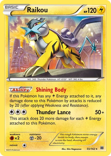 Raikou, Pokémon card BKT 55 — BREAKthrough set