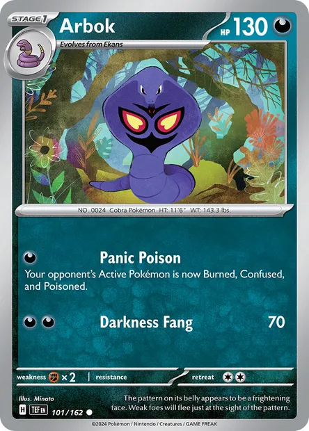 Arbok, Pokémon card TEF 101 — Temporal Forces set