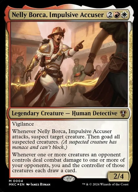 Nelly Borca, Impulsive Accuser, Magic card MKC 4 — Murders at Karlov Manor Commander set