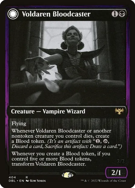 Voldaren Bloodcaster // Bloodbat Summoner, Magic card DBL 404 — Innistrad: Double Feature set