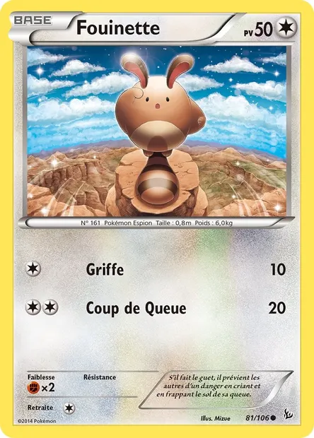 Fouinette, carte Pokémon FLF 81 — extension Étincelles