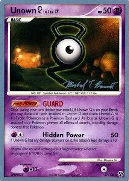 Unown [G] Lv.17, carte Pokémon WCD10 057 — extension World Championship Decks 2010