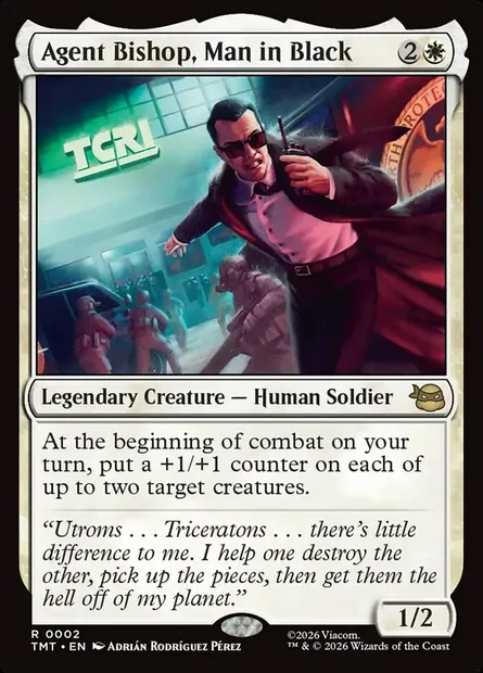 Agent Bishop, Man in Black, Magic card TMT 2 — Teenage Mutant Ninja Turtles set