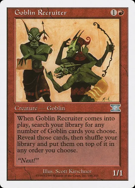 Goblin Recruiter, Magic card 6ED 186 — Classic Sixth Edition set