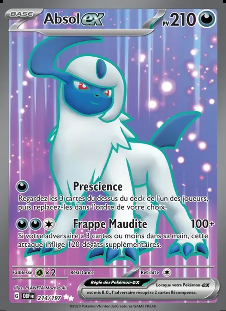 Absol-ex, carte Pokémon OBF 214 — extension Flammes Obsidiennes