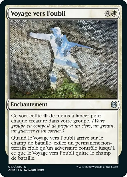Voyage vers l'oubli, carte Magic ZNR 17 — extension Renaissance de Zendikar