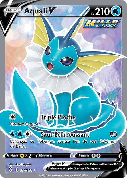 Aquali V, carte Pokémon EVS 172 — extension Évolution Céleste