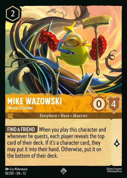 Mike Wazowski - Heroic Climber, Disney Lorcana card CH13-018 — Attack of the Vine! set